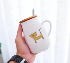TuYines Tasse à Café Avec Couvercle Chat Tasse Cappuccino Tasse à Café En Céramique Avec Cuillère 380 Ml Tasse Drôle Lait Café Style D -Cuisine Fournitures Magasin 1200x1079 1