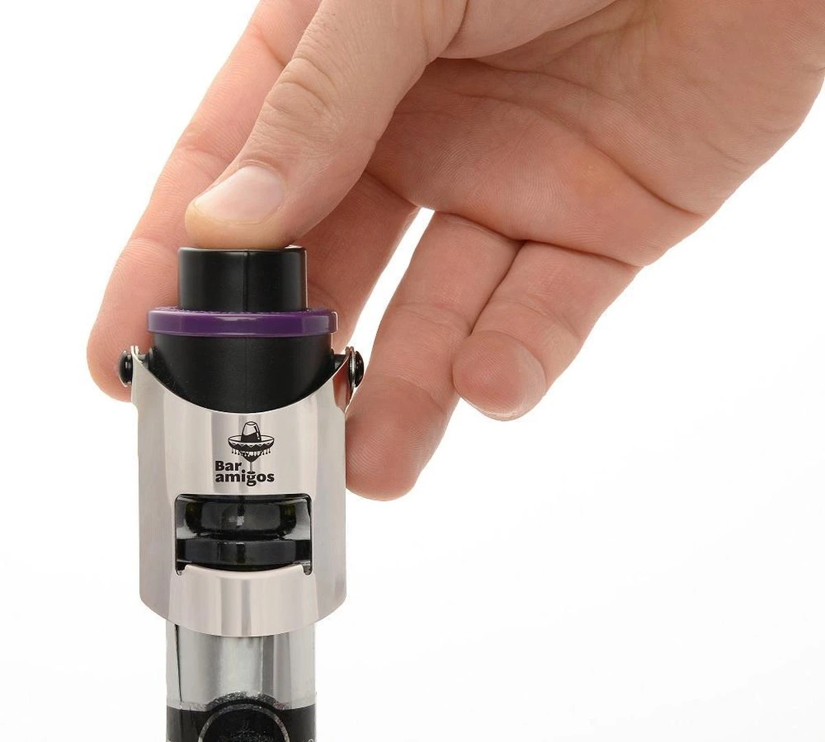 Bar Amigos Champagne Prosecco Bouchon Pressoir à Vin Pétillant - Violet 4 Bar Amigos Champagne Prosecco Bouchon Pressoir à Vin Pétillant - Violet – Image 4