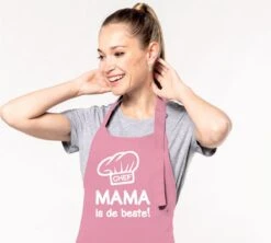 Tablier De Cuisine La Maman De Chef Est La Meilleure ! - Tablier De Cuisine Amusant Avec Texte - Anniversaire De La Fête Des Mères - Rose