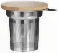 Madame Chai - Passoire à Thé En Bambou - Bamboe à Thé - Passoire à Thé Durable - Passoire à Thé Avec Couvercle - Sous-verre - Infuseur à Thé