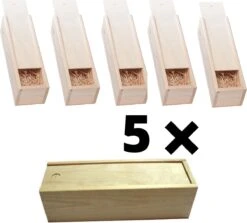 Boîte à Vin Avec Couvercle Coulissant En Bois 1 Compartiment 5 Pièces Par Paquet Avec Rembourrage En Laine De Bois (boîtes à Vin)