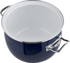 Emalia Berry 24 Cm 5L Marmite Exclusive émaillée Rétro Avec Couvercle En Verre Bleu Marine - Convient à Toutes Les Sources De Chaleur - Ensemble De Casseroles - émail - édition Limitée - Bleu -Cuisine Fournitures Magasin 1200x1085 1
