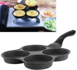 Poêle à Crêpes 4 Trous, Revêtement Antiadhésif, Crêpes En Aluminium, Omelette, Poêle à œufs, Cocotte, Cuisinière à Petit-déjeuner, Ustensiles De Cuisine Pour Cuisinière à Induction, Cuisinière à Gaz -Cuisine Fournitures Magasin 1200x1094