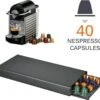 TDR - Porte-capsule Avec Tiroir - Convient Pour Nespresso - Porte-tasses à Café Expresso - 40 Capsules - Acier Inoxydable - Zwart