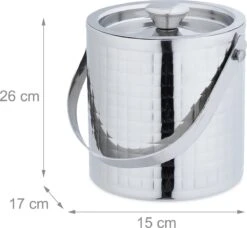Seau à Glace Relaxdays Avec Couvercle - 1,5 L - Argent - Acier Inoxydable - Glacière - Seau à Glaçons De Luxe -Cuisine Fournitures Magasin 1200x1107 2