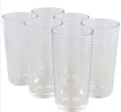 Verres à Long Verres "long Drinks" DORO Avec Motif Nervuré - Transparent - Glas - 260 Ml - Set De 6 - Verres - Services De Table - Salle à Manger - Boire - Glas