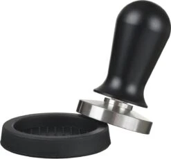 Expresso écarlate | Tamper "Perfetto" Pour Barista; Calibré à Une Pression De Contact De 35 Lb; Avec Manche En Aluminium Ou En Bois Fin Et Base En Acier Inoxydable De Précision.