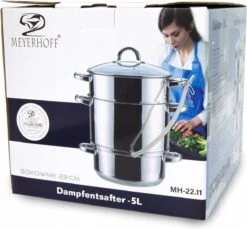 Meyerhoff Professionnel 6 Pièces Presse-agrumes / Presse-agrumes Lent Pour La Cuisinière 5L - Centrifugeuse - Sappan - Centrifugeuse - Extracteur De Vapeur - Presse-fruits - Acier Inoxydable -Cuisine Fournitures Magasin 1200x1112 2