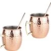 Set De 6 Tasses à Cocktail/verres à Cocktail Cuivre Moscow Mule 500 Ml Avec Pailles à Boire - Faire Des Cocktails
