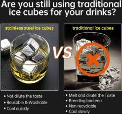 Ensemble De Pierres à Whisky Set En Acier Inoxydable - Pierres à Whisky 9 Pièces Avec Pinces à Glace - Glaçons Réutilisables - Glaçons En Métal Réutilisables -Cuisine Fournitures Magasin 1200x1116 4