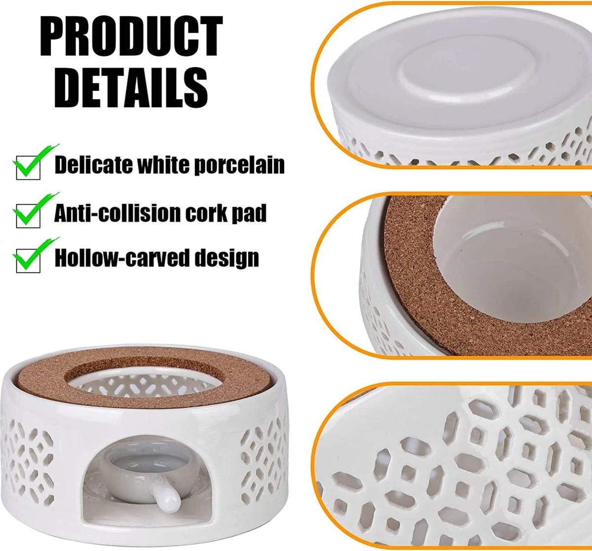 Chauffe-thé En Céramique / Ragoût Pour Théière Ragoût Pour Théière - Chauffe-thé, Chauffe-café Tasse Pour Théière, Chauffage Et Conservation Du Café, Du Thé Ou Du Lait 2 Chauffe-thé En Céramique / Ragoût Pour Théière Ragoût Pour Théière - Chauffe-thé, Chauffe-café Tasse Pour Théière, Chauffage Et Conservation Du Café, Du Thé Ou Du Lait – Image 2