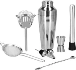 Ensemble De Cocktails Set | Set De 8 Shakers à Cocktail | Y Compris Boîte-cadeau | ACIER INOXYDABLE | Couleur Argent -Cuisine Fournitures Magasin 1200x1117 5