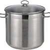 1x Casserole / Casseroles En Acier Inoxydable 15 Litres Avec Couvercle En Verre - Poêle Haushalt Adaptée à Toutes Les Sources De Chaleur - Fournitures De Cuisine / Cuisine