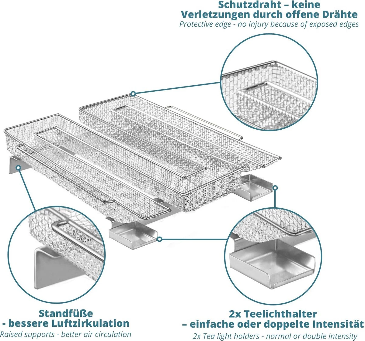 Générateur De Fumée Froide Pour Barbecue - Fumoir Inox En Forme De M - 190 X 225 X 45 Mm - Maille 2 Mm - Fumoir Barbecue Pour 5 à 20 Heures De Fumage - Plus: Crochet Jupe & Farine à Fumée 2 Générateur De Fumée Froide Pour Barbecue - Fumoir Inox En Forme De M - 190 X 225 X 45 Mm - Maille 2 Mm - Fumoir Barbecue Pour 5 à 20 Heures De Fumage - Plus: Crochet Jupe & Farine à Fumée – Image 2
