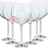 Verres à Verres à Eau KROSNO Gin Avec Décorations Arc-en-ciel | Lot De 6 Pièces | 480 Ml | Collection Venise | Idéal Pour La Maison, Le Restaurant, Les Événements Et Les Fêtes