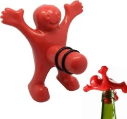 Happy Fred Bouchon De Vin - Vide Caps Vin - Bouchons De Bouteilles De Vin - Stopper Vin - Bouteille Stopper - Bouchon De Vin Drôle - Bouchon De Vin Vide - Rouge