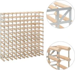 Furniture Limited - Casier à Vin Pour 120 Bouteilles En Bois De Pin Massif -Cuisine Fournitures Magasin 1200x1129 5