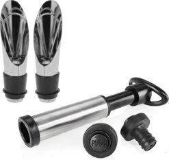 Pompe à Vide Pour Bouteilles De Vin Cuisine Elegance Avec 2 Bouchons Et 2 Becs Verseurs