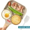 Vitasa Pancake Pan Induction - Pancake Pan - Egg Pan - Omelette Pan - Omelette Maker - Pancake Maker - Revêtement Antiadhésif - Toutes Sources De Chaleur - 3 Compartiments - Spatule Incluse