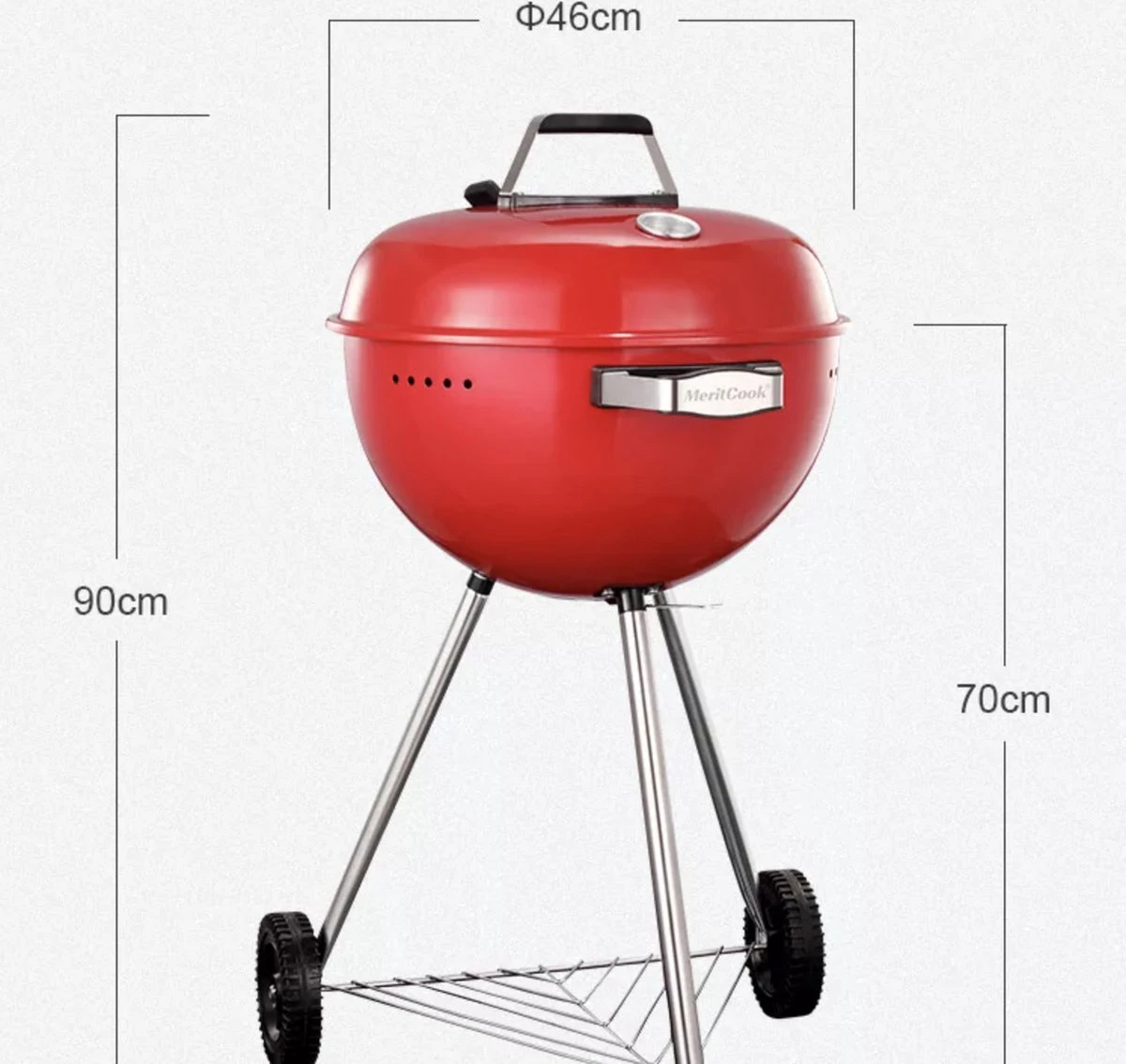 Luxaliving - Barbecue à Charbon - Barbecue Boule Kogelbarbecue X H90 Centimètres - Barbecue Rond - Barbecue Sur Roues - Rouge - Métal 3 Luxaliving - Barbecue à Charbon - Barbecue Boule Kogelbarbecue X H90 Centimètres - Barbecue Rond - Barbecue Sur Roues - Rouge - Métal – Image 3