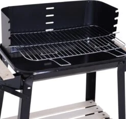 Station De Grillades Sur Chariot Outsunny Barbecue Autoportant Avec Pare-vent 2 X étagère Réglable En Hauteur 846-032 -Cuisine Fournitures Magasin 1200x1135 2