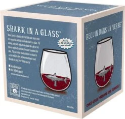 CKB LTD - Shark Dans Un Verre - Gobelet 500 Ml - Verres à Verres à Vin - Verre Gobelet - Verre à Vin - Verres à Boire