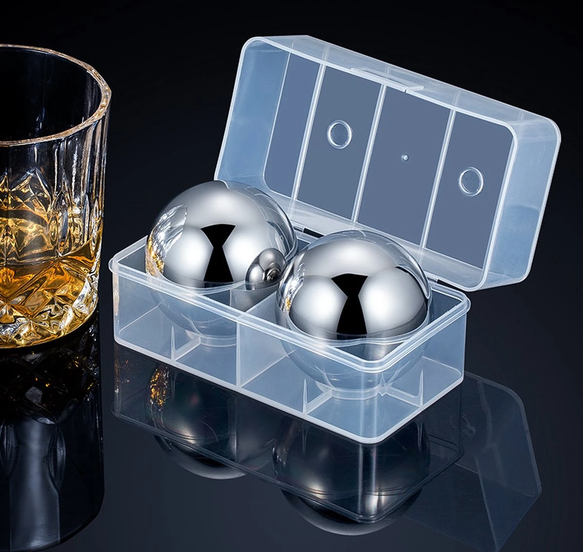 Pierres à Whisky - Ball De Glace - Refroidisseur De Boisson - Acier Inoxydable - 1 Pièce 1 Pierres à Whisky - Ball De Glace - Refroidisseur De Boisson - Acier Inoxydable - 1 Pièce