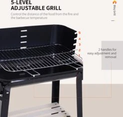 Station De Grillades Sur Chariot Outsunny Barbecue Autoportant Avec Pare-vent 2 X étagère Réglable En Hauteur 846-032 -Cuisine Fournitures Magasin 1200x1142 1