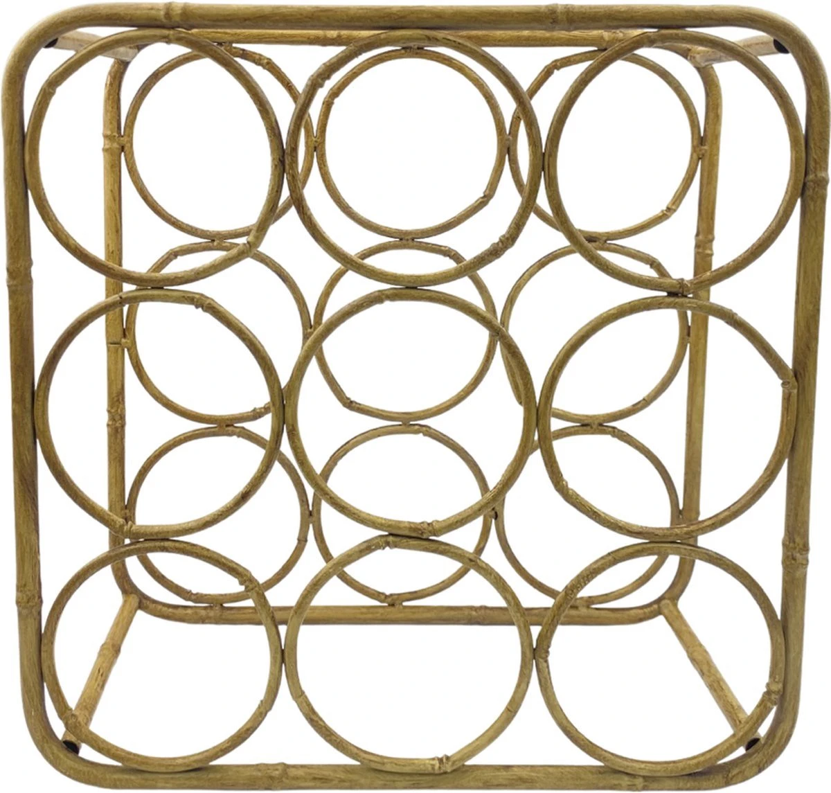 Joli Casier à Vin En Métal Aspect Bambou Pour 9 Bouteilles "Bjorn" Lumbuck - Porte-bouteille En Métal Pour La Table Ou Le Sol 4 Joli Casier à Vin En Métal Aspect Bambou Pour 9 Bouteilles "Bjorn" Lumbuck - Porte-bouteille En Métal Pour La Table Ou Le Sol – Image 4