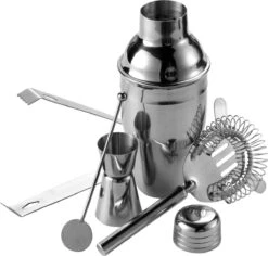 Ensemble De Shaker à Cocktail De Luxe En Acier Inoxydable Avec Shaker / Cuillère Et Pinces à Glace - Paquet Cadeau Pour Cocktail
