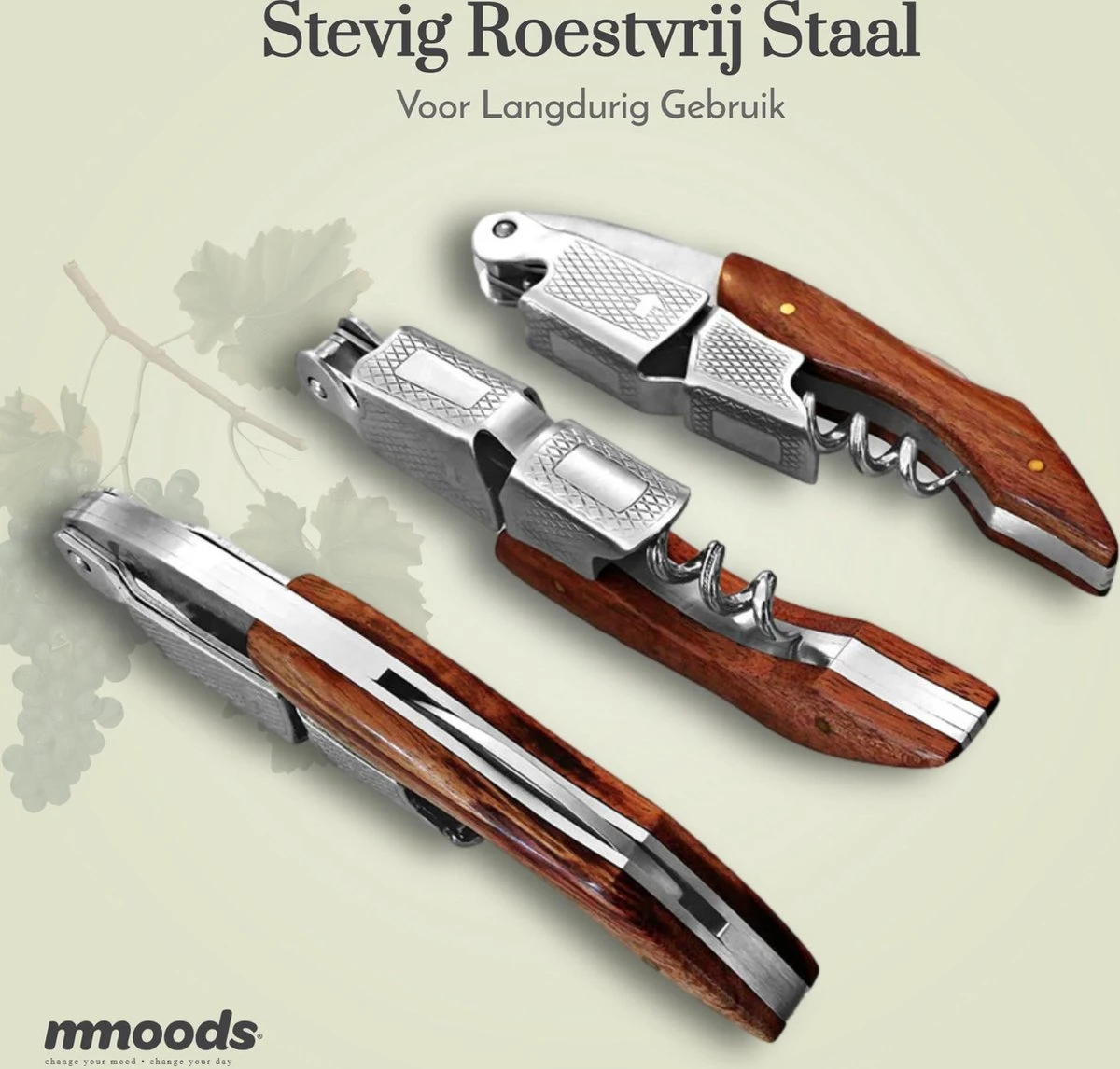 Mmoods Wine Opener - Couteau De Serveur à Rainure Fendue - Couteau Sommelier - Cadeau - Tire-bouchon à Vin 3 Mmoods Wine Opener - Couteau De Serveur à Rainure Fendue - Couteau Sommelier - Cadeau - Tire-bouchon à Vin – Image 3