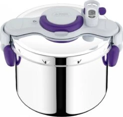 SEB ClipsoMinut' Perfect+, 7,5 L, Céramique, Gaz, Halogène, Induction, Plaque Scellée, Violet, Inox, Inox, Pliable, France