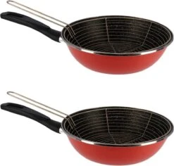Friteuse/friteuse Inox/émail Tous Feux - Rouge 27 Cm - Frire Sur Gazinière Ou Plaque De Cuisson -Cuisine Fournitures Magasin 1200x1148