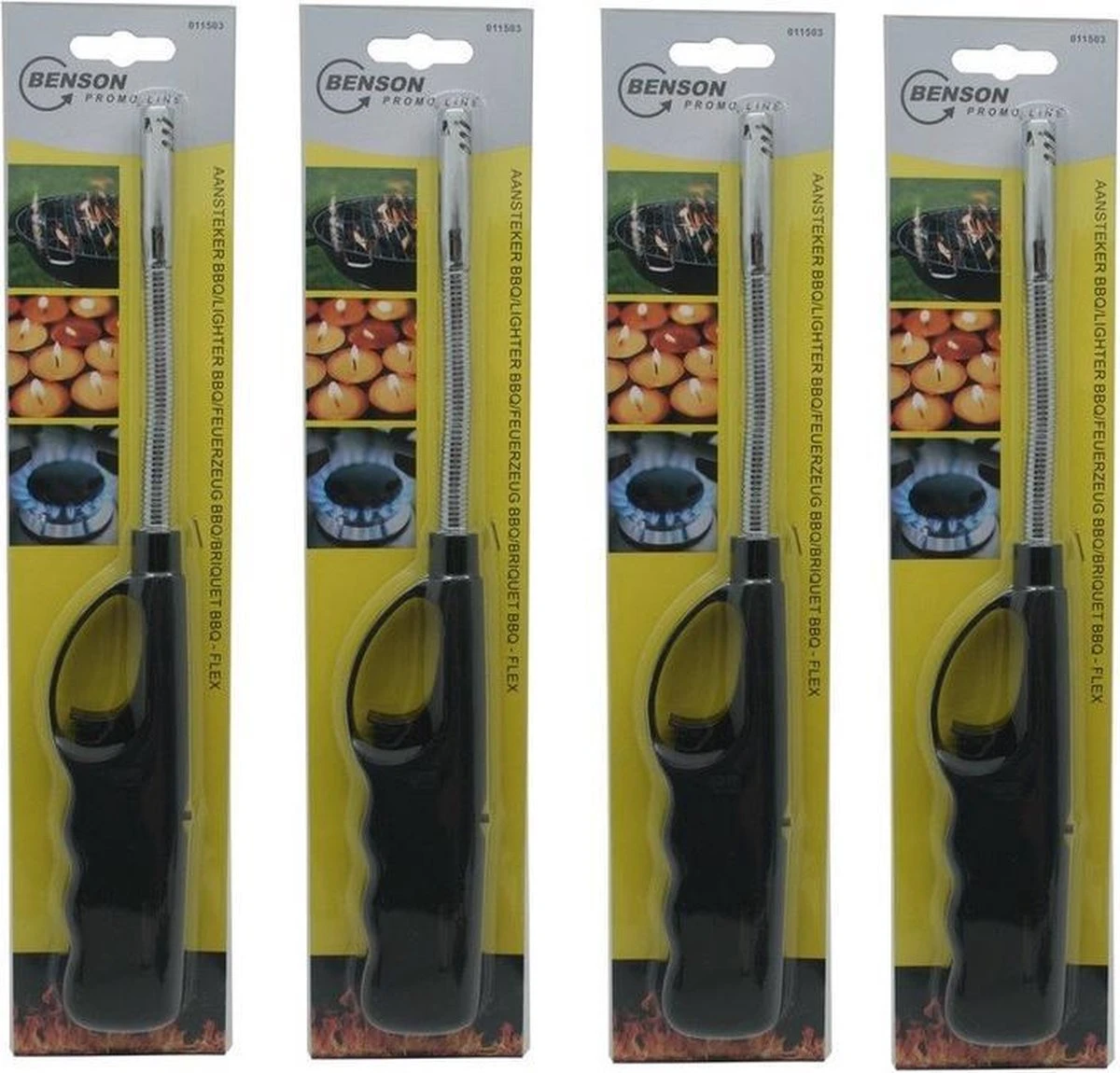 Benson 4x Briquets à Gaz / Barbecue / Cuisine / Bougie De 27 Cm Qualité Robuste - Col Flexible - Sécurité Enfants 1 Benson 4x Briquets à Gaz / Barbecue / Cuisine / Bougie De 27 Cm Qualité Robuste - Col Flexible - Sécurité Enfants