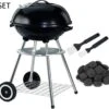 Barbecue à Charbon De Bois XL 47 CM Comprenant 4 KG De Briquettes Et 2 Glands De Marinade Et Housse De Barbecue - Pack économique - Barbecue à Boules