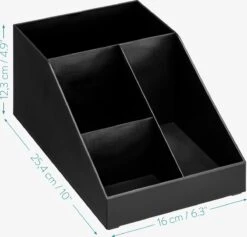 Navaris Pour Accessoires De Café - Récipient Pour Sucre, Lait Et Sachets De Thé - Avec 4 Compartiments - Pour La Maison Ou Le Bureau - Zwart -Cuisine Fournitures Magasin 1200x1152 6