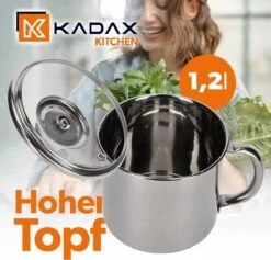 KADAX Marmite Haute Avec Couvercle En Verre Fermé, 1,2 L, Marmite En Acier Inoxydable Avec Poignée Confortable, Marmite, Couvercle Avec Trou De Vapeur, Casserole Et Va Au Lave-vaisselle (argent) 10 KADAX Marmite Haute Avec Couvercle En Verre Fermé, 1,2 L, Marmite En Acier Inoxydable Avec Poignée Confortable, Marmite, Couvercle Avec Trou De Vapeur, Casserole Et Va Au Lave-vaisselle (argent) -Cuisine Fournitures Magasin 1200x1153 1