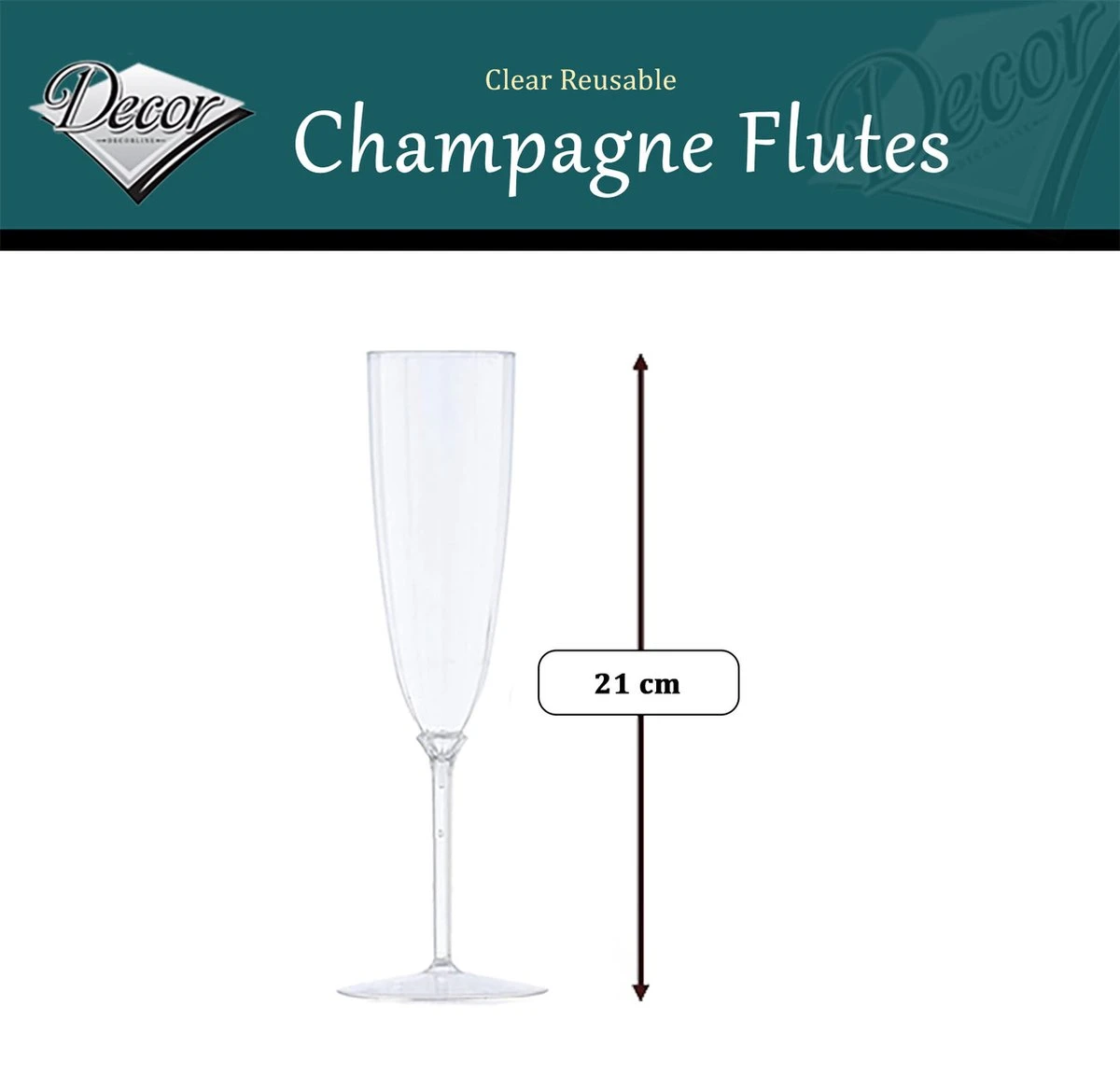 Decorline - 48 X Verres à Champagne En Plastique à Usage Multiple De Transparent, Verres à Pied Flûte à Champagne En Plastique Pour Mariages, Célébrations Et Fêtes, Set - Lot De 48 - Transparent 6 Decorline - 48 X Verres à Champagne En Plastique à Usage Multiple De Transparent, Verres à Pied Flûte à Champagne En Plastique Pour Mariages, Célébrations Et Fêtes, Set - Lot De 48 - Transparent – Image 6