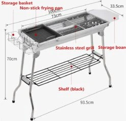 Borvat® | Barbecue Et Friture Barbecue à Dual Usage | Barbecue Au Charbon Extérieur Portable | Convient Pour 5 à 10 Personnes En Marche, Pique-nique, Camping, Barbecue. -Cuisine Fournitures Magasin 1200x1154