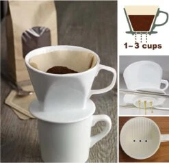 Filtre à Café En Porcelaine, Taille 2 (102) Tasses, Filtre à Main, Filtre à Café, Filtre Permanent Pour 2 à 3 Tasses, Blanc Crème, Filtre à Café Permanent -Cuisine Fournitures Magasin 1200x1154 8