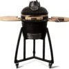 Patton - Kamado 16 - Premium Black - Barbecue En Céramique - Avec Indicateur De Température à Cœur Bluetooth - éclairage LED - Moyen - Complet - Noir
