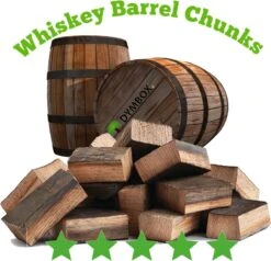 Morceaux De Baril De Whisky De 2,5 Kg|Fûts De Whisky En Bois De Chêne Pour Le BBQ Kamado |Fumoir| Non Traité |Boîte Dym