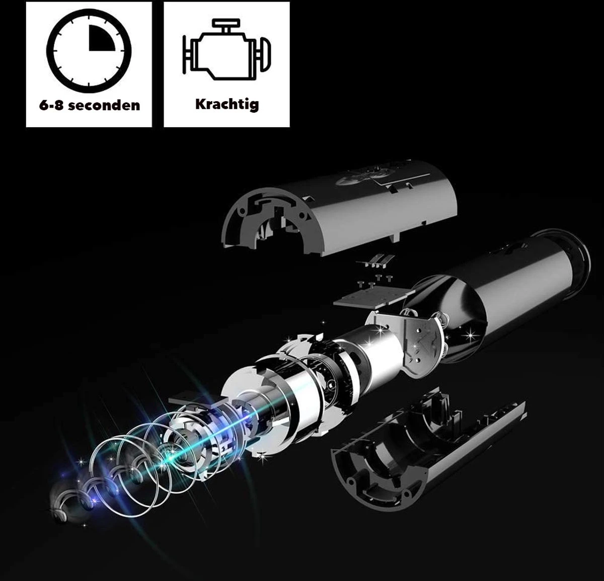 Tire-bouchon électrique De Luxe - Ouvre-bouteille électrique - Tire-bouchon Automatique - Accessoires Pour Le Vin - Y Compris Coupe-capsule - Ouvre-bouteille De Vin - Fonctionne à Piles - Coffret Cadeau - Zwart 4 Tire-bouchon électrique De Luxe - Ouvre-bouteille électrique - Tire-bouchon Automatique - Accessoires Pour Le Vin - Y Compris Coupe-capsule - Ouvre-bouteille De Vin - Fonctionne à Piles - Coffret Cadeau - Zwart – Image 4