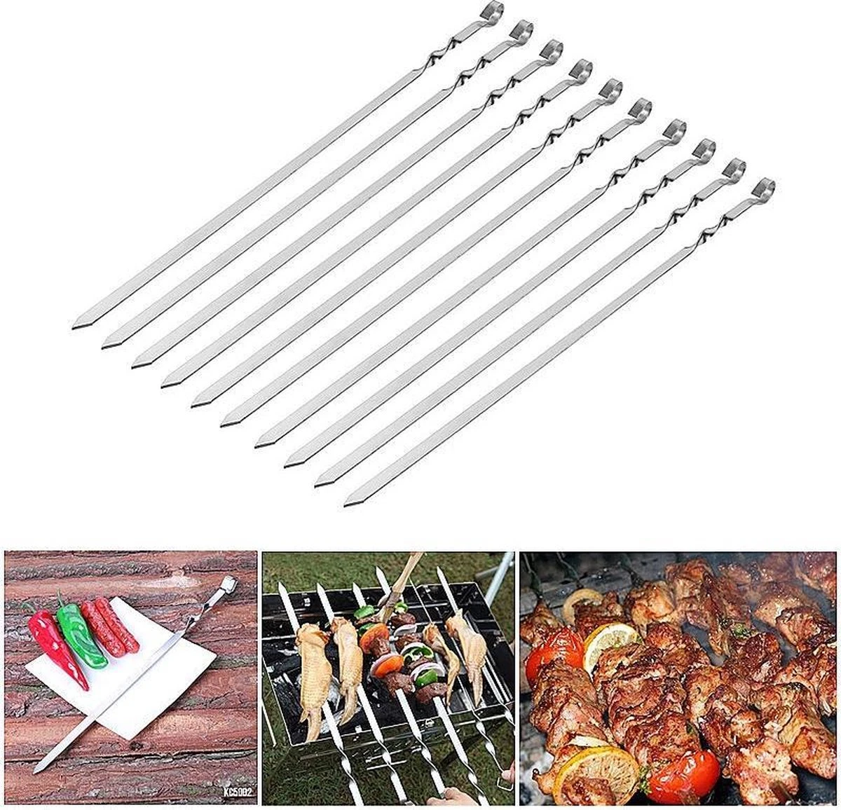Brochettes De Barbecue – Barbecue Plat/Kebab/Saté Stylos Ensemble De Brochettes En Métal – Pics à Saté 10 Pièces 1 Brochettes De Barbecue – Barbecue Plat/Kebab/Saté Stylos Ensemble De Brochettes En Métal – Pics à Saté 10 Pièces