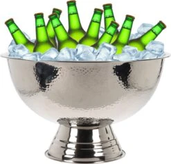 Excellent Houseware Seau à Bière / Seau à Glace De Luxe Sur Pied - Acier Inoxydable - 40x24 Cm