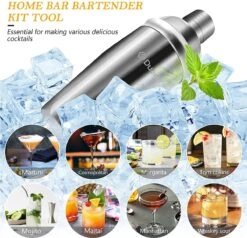 Cocktail Set - Cocktail Set Cocktail Shaker Set - Barkeeper-Bar- Kit Cocktail Set - Durable Pour La Maison Et Le Jardin Ou Un Cadeau D'anniversaire -Cuisine Fournitures Magasin 1200x1157 3