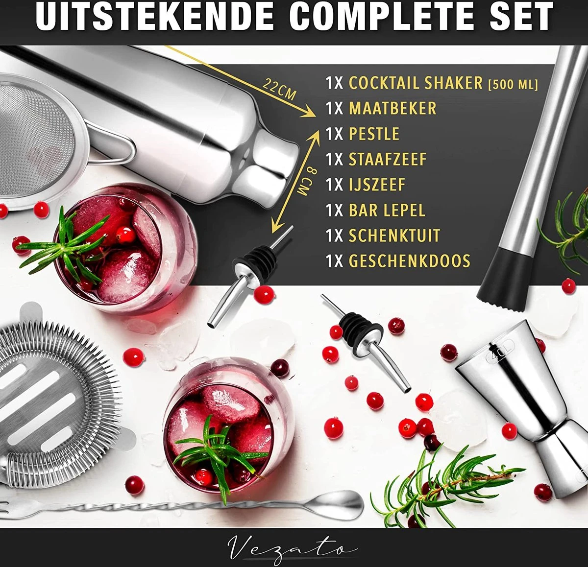 Cocktail Set - Cocktail Set Cocktail Shaker Set - Barkeeper-Bar- Kit Cocktail Set - Durable Pour La Maison Et Le Jardin Ou Un Cadeau D'anniversaire 3 Cocktail Set - Cocktail Set Cocktail Shaker Set - Barkeeper-Bar- Kit Cocktail Set - Durable Pour La Maison Et Le Jardin Ou Un Cadeau D'anniversaire – Image 3