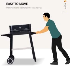 Station De Grillades Sur Chariot Outsunny Barbecue Autoportant Avec Pare-vent 2 X étagère Réglable En Hauteur 846-032 -Cuisine Fournitures Magasin 1200x1158 2