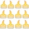 Relaxdays 12 X Bougies Chauffe-plat LED Dans Un Ensemble De Bougies Chauffe-plat - éclairage De Fête - Atmosphérique - Blanc