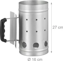 Relaxdays Briquette Starter - BBQ Starter - Charbon De Bois Starter - Barbecue Starter - Silver -Cuisine Fournitures Magasin 1200x1161 10